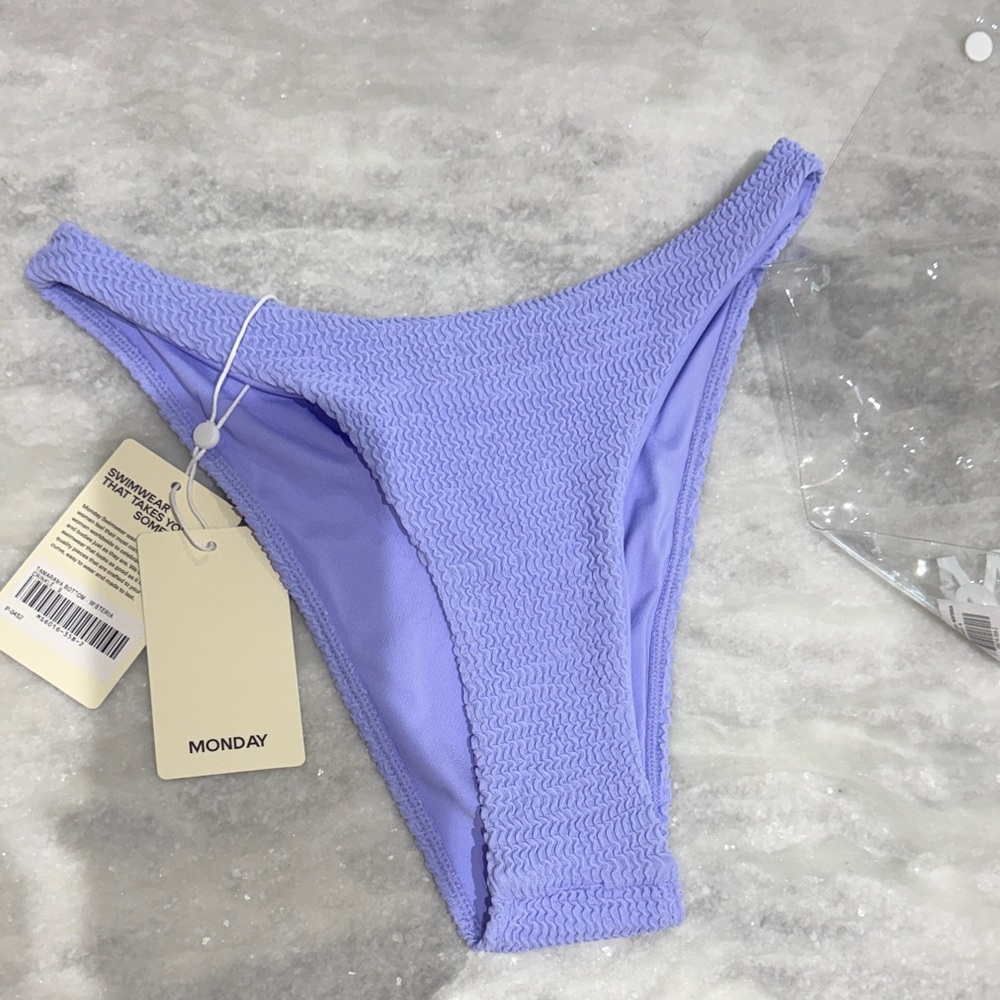 Monday Swimwear Tamarama Wisteria Crinkle Bikini Bottom Small